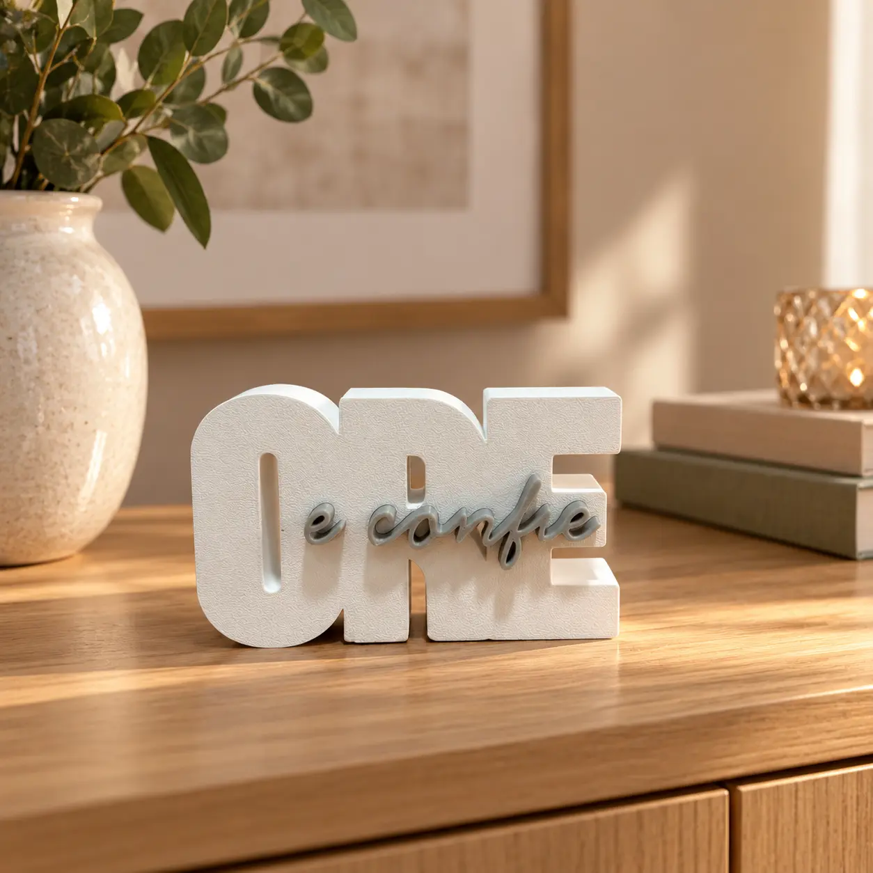 Ore e Confie – Palavra Decorativa Religiosa