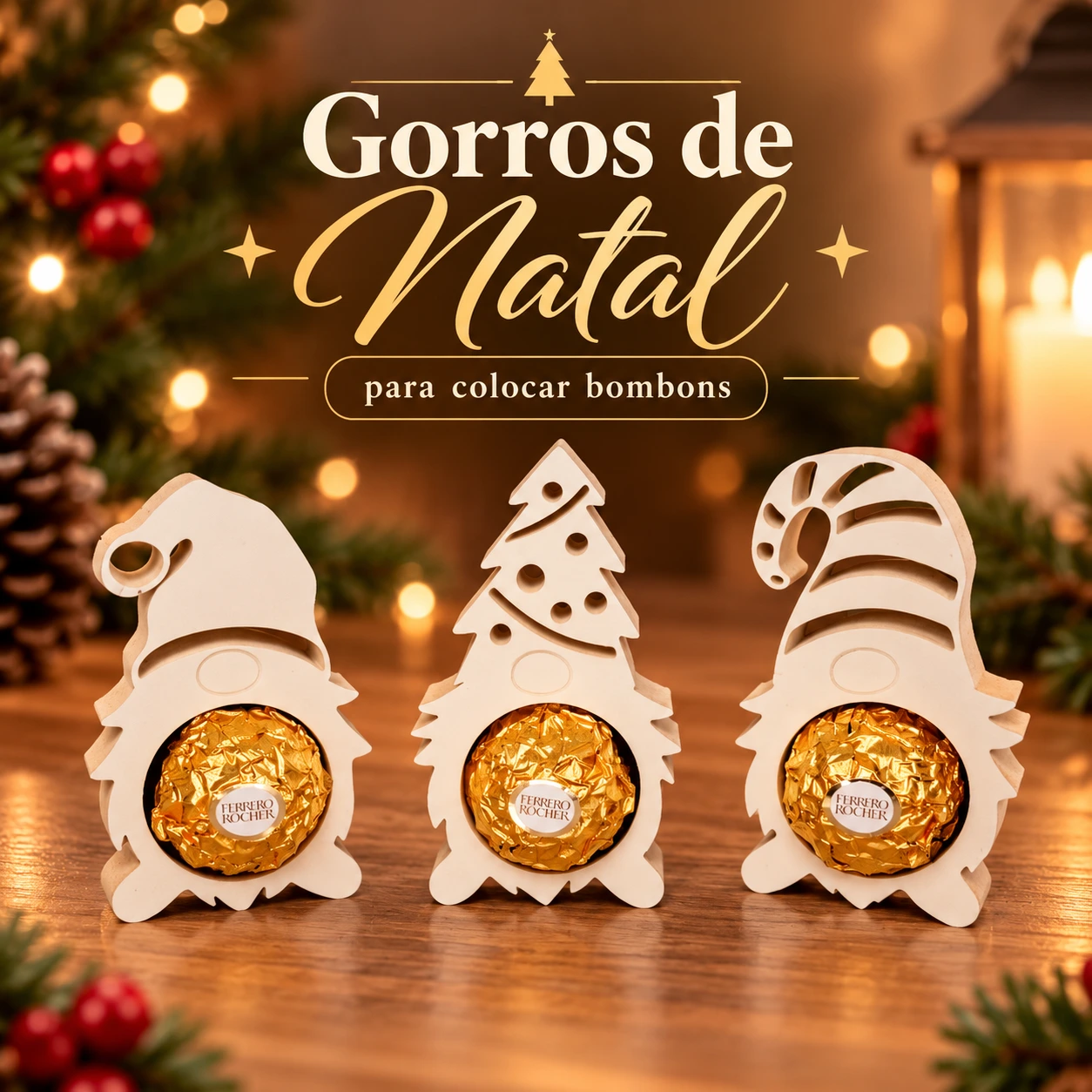 Gorro de Natal Porta-Bombom