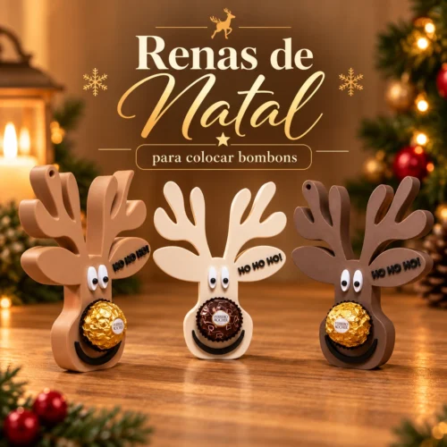 Rena de Natal Porta-Bombom – Lembrancinha Criativa